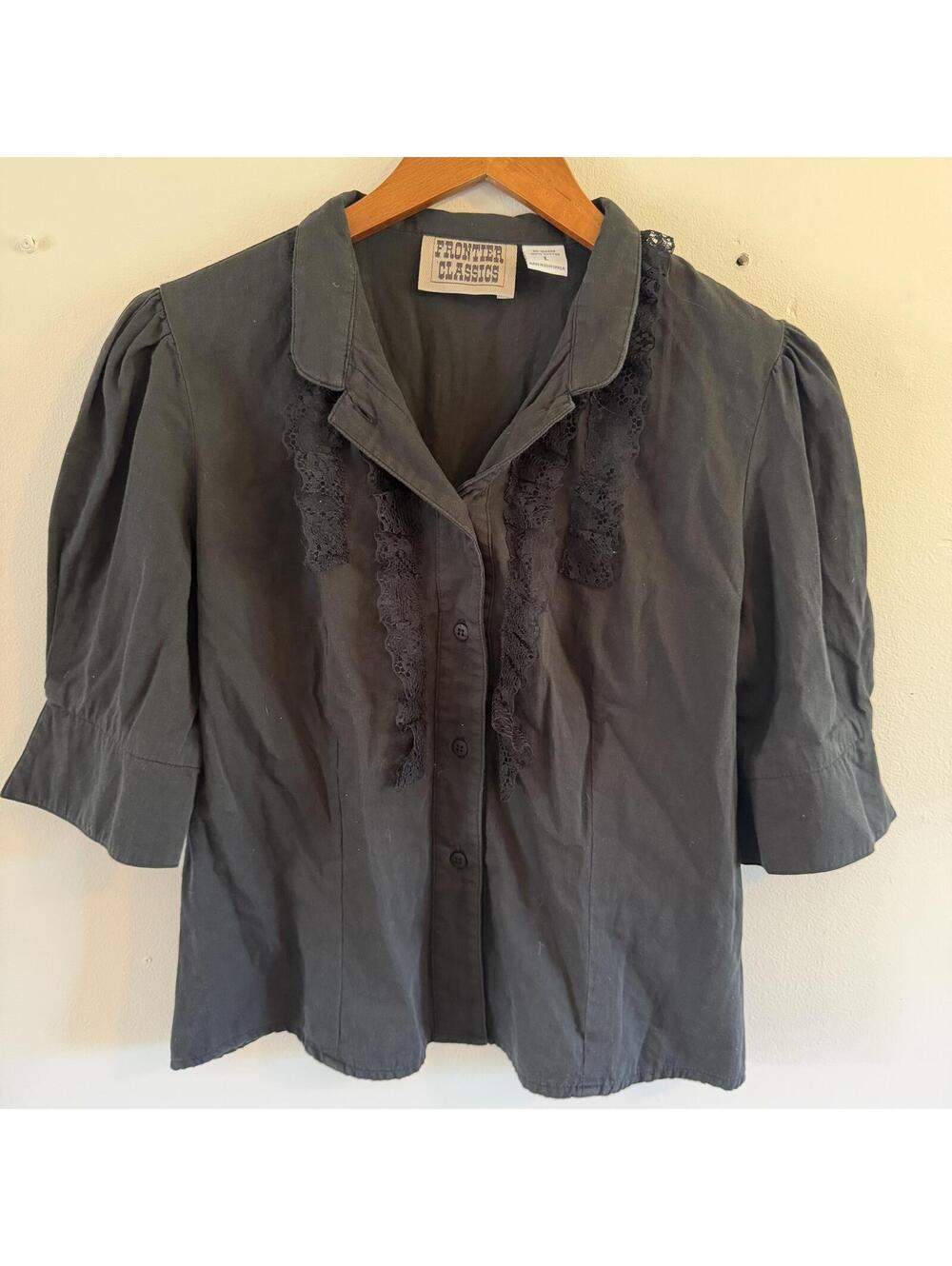 Frontier Classics Western Blouse Forest Green size L